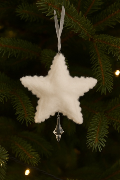 Zawieszka choinkowa śnieżynka puszysta 13cm ozdoba świąteczna