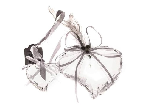 Zawieszka dwa serca akryl duże i małe