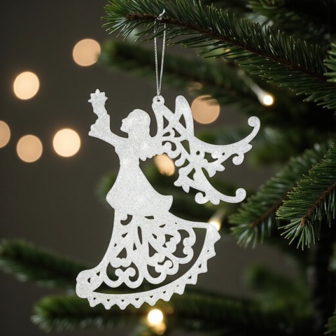 Zawieszka ozdoba bombka choinkowa Anioł 15cm