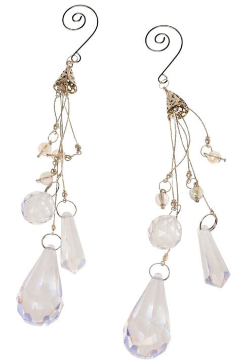 Zawieszki kryształki na choinkę 21cm ozdoby świąteczne 2szt