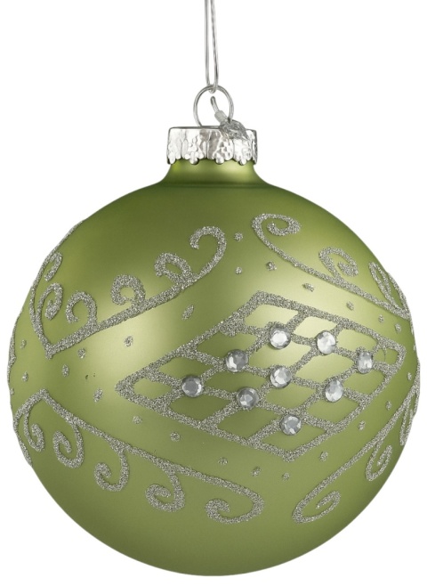 Bombka szklana ozdoba świąteczna dekoracja 10cm miętowy