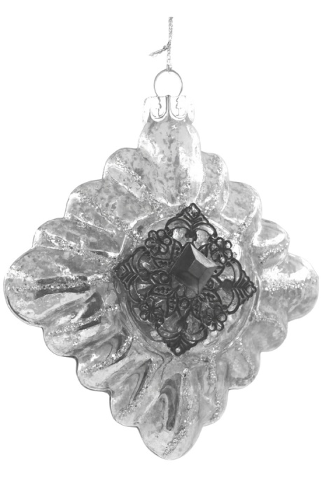 Bombka szklana ozdoba świąteczna dekoracja 11cm przezroczysta