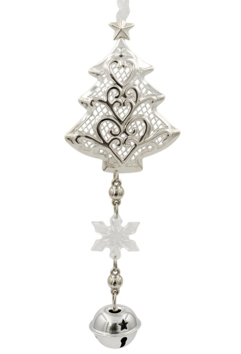 Bombka zawieszka choinkowa choinka srebrna ozdoba świąteczna