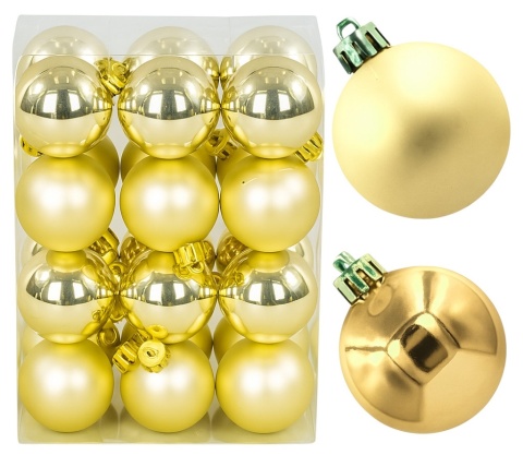 Bombki choinkowe plastikowe ozdoby świąteczne 4cm 24szt szampański