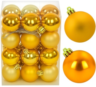 Bombki choinkowe plastikowe ozdoby świąteczne 4cm 24szt złoty