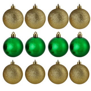 Bombki choinkowe plastikowe ozdoby świąteczne 6cm 12szt