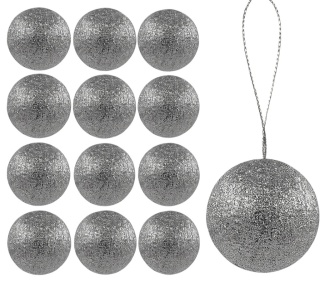 Bombki choinkowe styropianowe ozdoby świąteczne 4cm 12szt szary