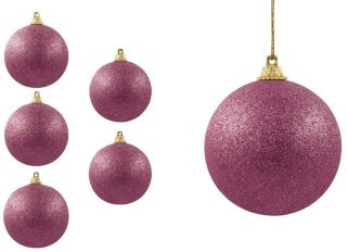 Bombki choinkowe styropianowe ozdoby świąteczne 6cm 6szt fiolet
