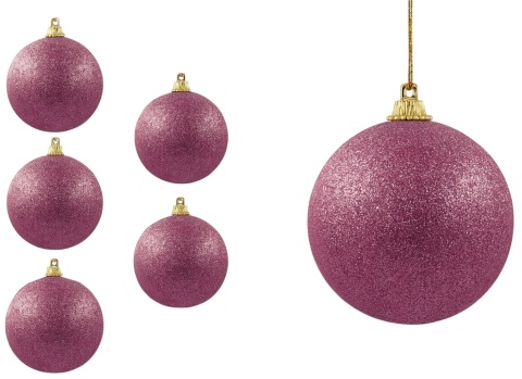 Bombki choinkowe styropianowe ozdoby świąteczne 6cm 6szt fiolet