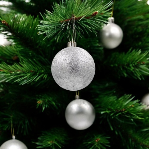 Bombki choinkowe styropianowe ozdoby świąteczne 6cm 6szt srebrny