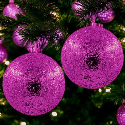 Bombki choinkowe styropianowe ozdoby świąteczne 8cm 4szt fiolet