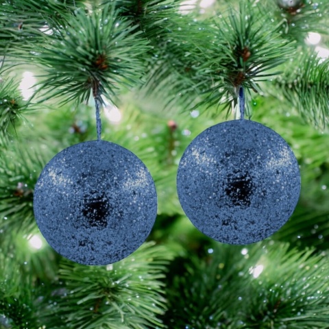 Bombki choinkowe styropianowe ozdoby świąteczne 8cm 4szt stalowo niebieski