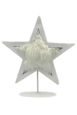 Figurka GWIAZDA biała ozdoba świąteczna dekoracja