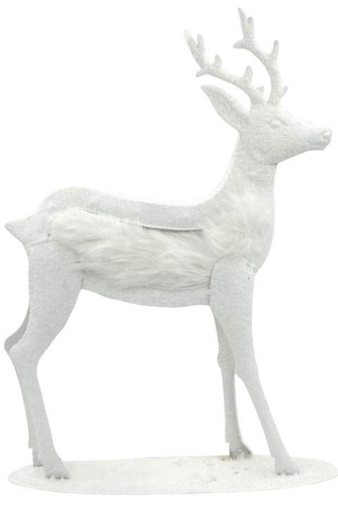 Figurka RENIFER biały ozdoba świąteczna dekoracja