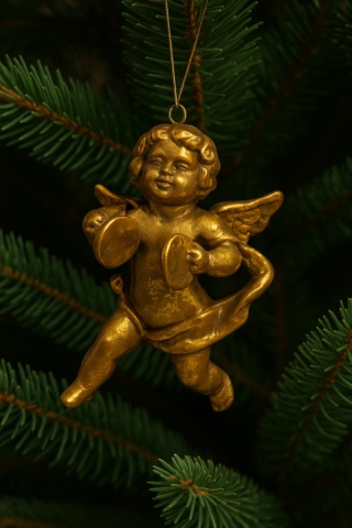 Figurka zawieszka bombka choinkowa aniołek talerze