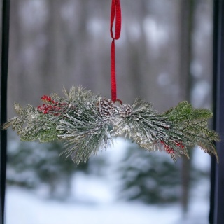 Gałązka ozdobna stroik świąteczny zawieszka dekoracja
