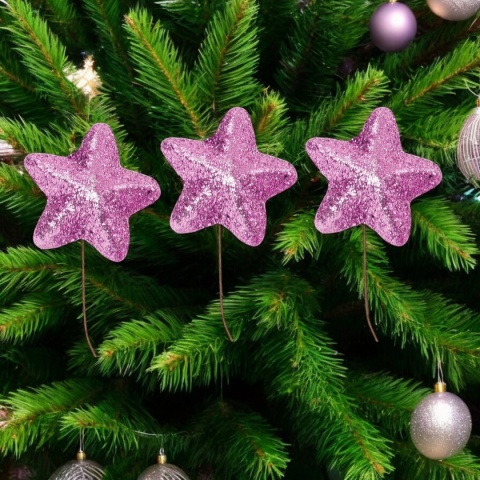 Gwiazda styropianowa gwiazdka na drucie 4cm lawenda wiązka 6szt