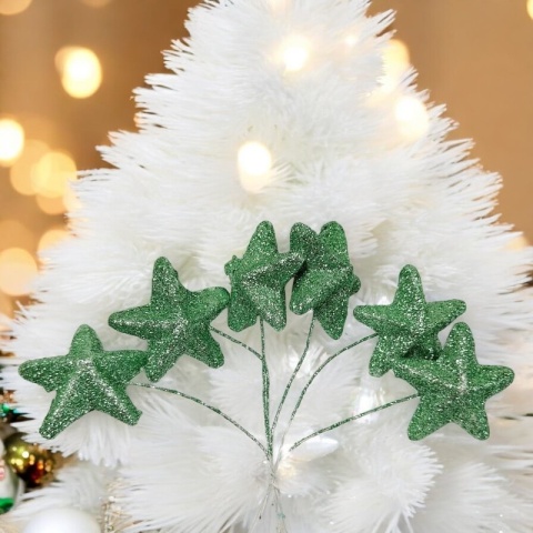 Gwiazda styropianowa gwiazdka na drucie 4cm miętowa wiązka 6szt