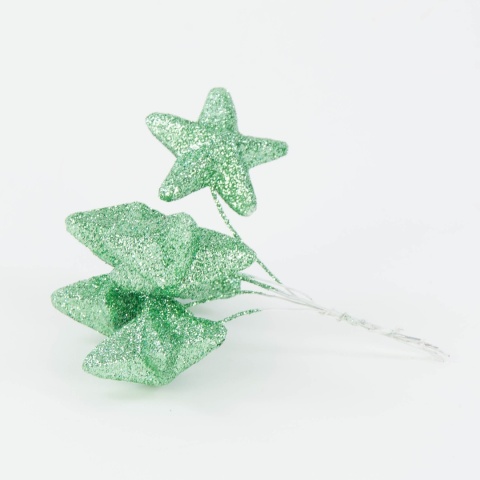 Gwiazda styropianowa gwiazdka na drucie 4cm miętowa wiązka 6szt