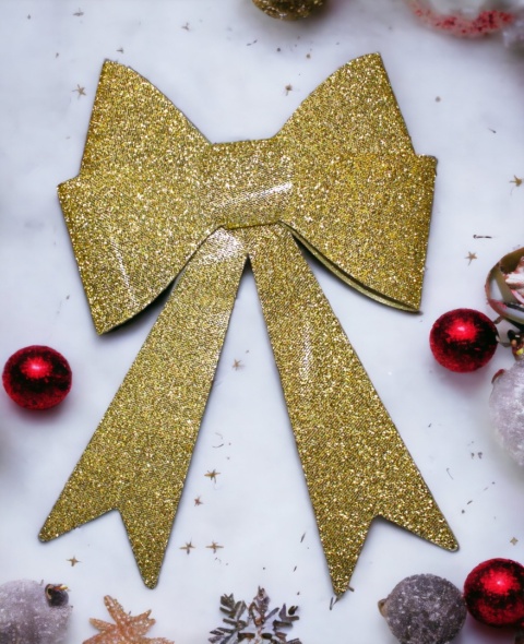 Kokarda dekoracyjna ozdoba świąteczna duża 55cm złota