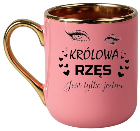 Kubek PREMIUM oryginalny śmieszny prezent dla KOSMETYCZKI Królowa Rzęs