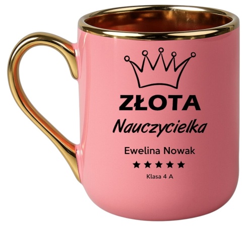 Kubek PREMIUM prezent dla NAUCZYCIELKI WYCHOWAWCZYNI PEDAGOGA z imieniem