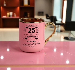 Kubek PREMIUM prezent na URODZINY 25 LAT oryginalny upominek z dedykacją