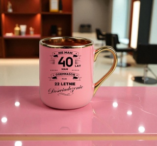 Kubek PREMIUM prezent na URODZINY 40 LAT oryginalny upominek z dedykacją
