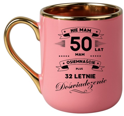 Kubek PREMIUM prezent na URODZINY 50 LAT oryginalny upominek z dedykacją