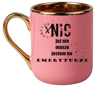 Kubek PREMIUM śmieszny prezent dla EMERYTKI EMERYTA koniec pracy Emerytura