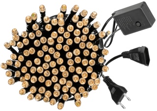 Lampki choinkowe LED 100 8 programów dodatkowe gniazdo biały ciepły