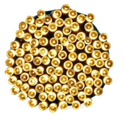 Lampki choinkowe LED 100 8 programów dodatkowe gniazdo biały ciepły