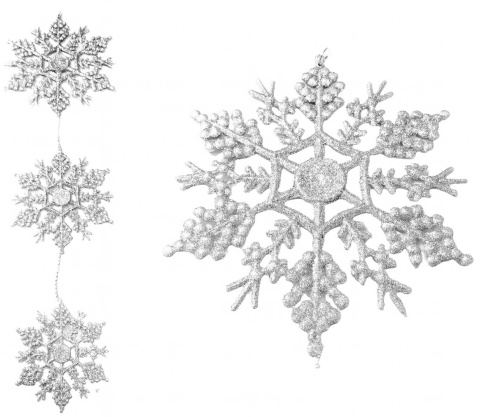 Zawieszka choinkowa śnieżynka 3 elementy ozdoba świąteczna