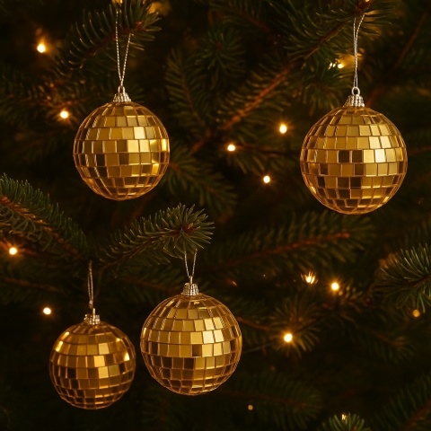 Bombki choinkowe 2,5cm zestaw 6szt lustrzane ozdoba bombka na choinkę złoty