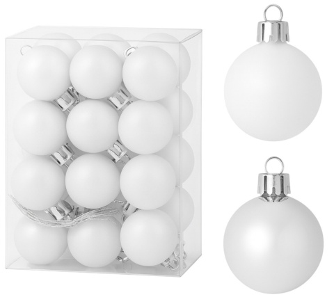 Bombki choinkowe 3cm zestaw 24szt ozdoba bombka na choinkę biały