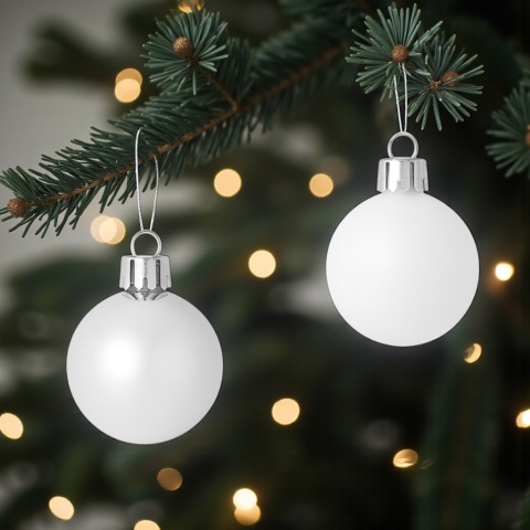 Bombki choinkowe 3cm zestaw 24szt ozdoba bombka na choinkę biały