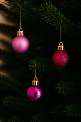 Bombki choinkowe 3cm zestaw 24szt ozdoba bombka na choinkę ciemny różowy