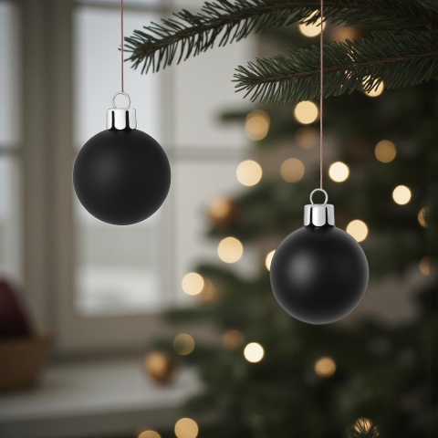 Bombki choinkowe 3cm zestaw 24szt ozdoba bombka na choinkę czarny