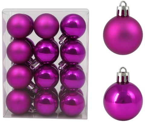 Bombki choinkowe 3cm zestaw 24szt ozdoba bombka na choinkę fiolet
