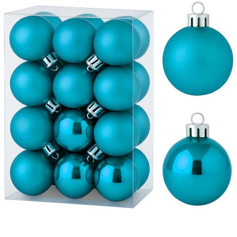 Bombki choinkowe 3cm zestaw 24szt ozdoba bombka na choinkę jasny niebieski