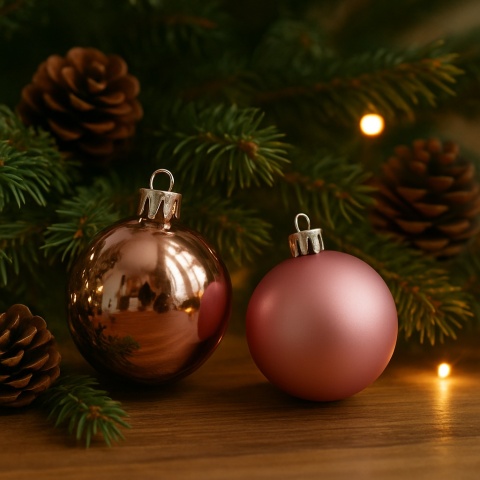 Bombki choinkowe 3cm zestaw 24szt ozdoba bombka na choinkę różowy