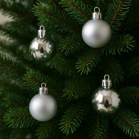 Bombki choinkowe 3cm zestaw 24szt ozdoba bombka na choinkę srebrny