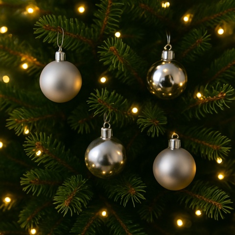 Bombki choinkowe 3cm zestaw 24szt ozdoba bombka na choinkę srebrny