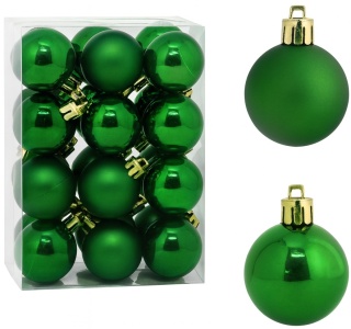 Bombki choinkowe 3cm zestaw 24szt ozdoba bombka na choinkę zielony