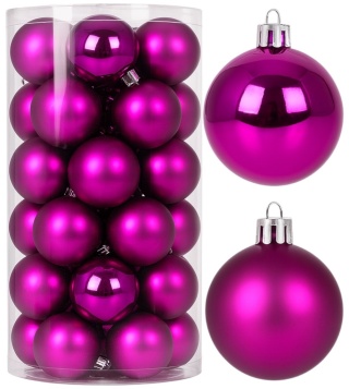 Bombki choinkowe 4cm zestaw 30szt ozdoba bombka na choinkę fiolet