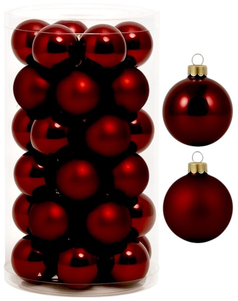 Bombki choinkowe 6cm zestaw 30szt ozdoba bombka na choinkę burgund