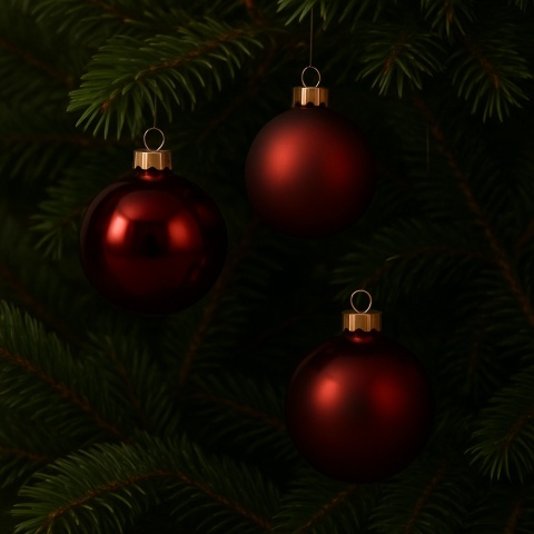 Bombki choinkowe 6cm zestaw 30szt ozdoba bombka na choinkę burgund