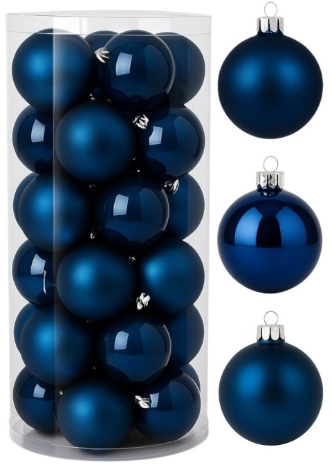 Bombki choinkowe 6cm zestaw 30szt ozdoba bombka na choinkę ciemny niebieski