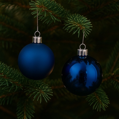 Bombki choinkowe 6cm zestaw 30szt ozdoba bombka na choinkę ciemny niebieski