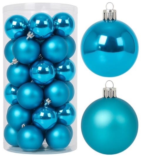 Bombki choinkowe 6cm zestaw 30szt ozdoba bombka na choinkę jasny niebieski